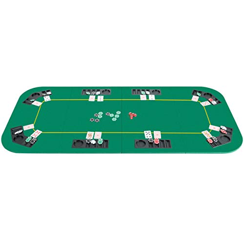 Giantex 8 Player Folding Poker Table Top, 80'' x 36''  w/Storage Bag, Chip Tray and Tea Coaster