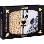 Copag Black & Gold Playing Card Set, Jumbo Index.