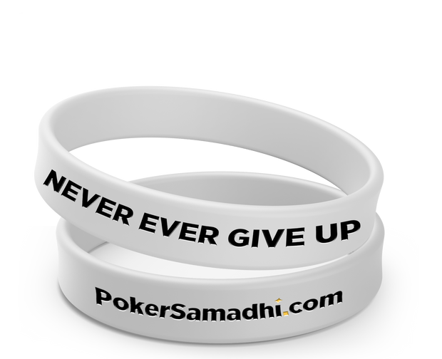 White Never Ever Give Up Wristband